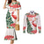 Personalized Trinidad And Tobago Christmas Couples Matching Mermaid Dress and Long Sleeve Button Shirt Scarlet Ibis Wild Poinsettia Watercolor - Wonder Print Shop