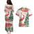 Personalized Trinidad And Tobago Christmas Couples Matching Puletasi and Hawaiian Shirt Scarlet Ibis Wild Poinsettia Watercolor - Wonder Print Shop