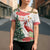 Personalized Trinidad And Tobago Christmas Cross Shoulder Shirt Scarlet Ibis Wild Poinsettia Watercolor - Wonder Print Shop