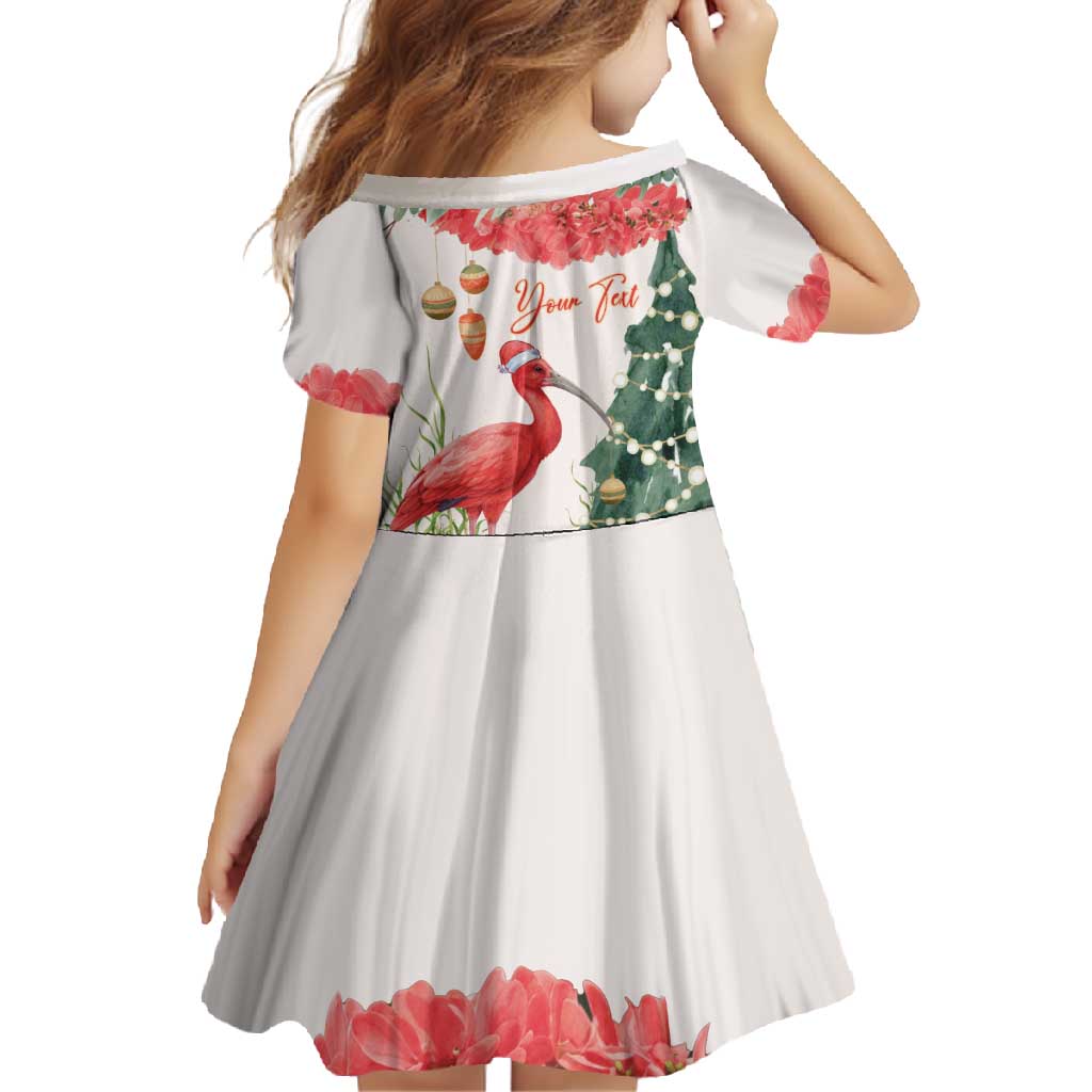 Personalized Trinidad And Tobago Christmas Family Matching Long Sleeve Bodycon Dress and Hawaiian Shirt Scarlet Ibis Wild Poinsettia Watercolor - Wonder Print Shop