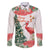 Personalized Trinidad And Tobago Christmas Family Matching Off The Shoulder Long Sleeve Dress and Hawaiian Shirt Scarlet Ibis Wild Poinsettia Watercolor - Wonder Print Shop