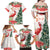 Personalized Trinidad And Tobago Christmas Family Matching Off Shoulder Maxi Dress and Hawaiian Shirt Scarlet Ibis Wild Poinsettia Watercolor - Wonder Print Shop