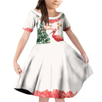 Personalized Trinidad And Tobago Christmas Family Matching Off Shoulder Short Dress and Hawaiian Shirt Scarlet Ibis Wild Poinsettia Watercolor - Wonder Print Shop