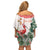 Personalized Trinidad And Tobago Christmas Family Matching Off Shoulder Short Dress and Hawaiian Shirt Scarlet Ibis Wild Poinsettia Watercolor - Wonder Print Shop