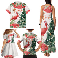 Personalized Trinidad And Tobago Christmas Family Matching Tank Maxi Dress and Hawaiian Shirt Scarlet Ibis Wild Poinsettia Watercolor - Wonder Print Shop