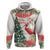 Personalized Trinidad And Tobago Christmas Hoodie Scarlet Ibis Wild Poinsettia Watercolor - Wonder Print Shop