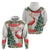Personalized Trinidad And Tobago Christmas Hoodie Scarlet Ibis Wild Poinsettia Watercolor - Wonder Print Shop