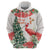Personalized Trinidad And Tobago Christmas Hoodie Scarlet Ibis Wild Poinsettia Watercolor - Wonder Print Shop