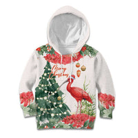 Personalized Trinidad And Tobago Christmas Kid Hoodie Scarlet Ibis Wild Poinsettia Watercolor - Wonder Print Shop