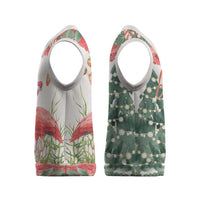 Personalized Trinidad And Tobago Christmas Knitted V-Neck Vest Scarlet Ibis Wild Poinsettia Watercolor - Wonder Print Shop