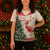 Personalized Trinidad And Tobago Christmas Knitted V-Neck Vest Scarlet Ibis Wild Poinsettia Watercolor - Wonder Print Shop