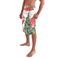 Personalized Trinidad And Tobago Christmas Lavalava Scarlet Ibis Wild Poinsettia Watercolor - Wonder Print Shop