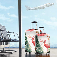 Trinidad And Tobago Christmas Luggage Cover Scarlet Ibis Wild Poinsettia Watercolor - Wonder Print Shop