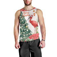 Personalized Trinidad And Tobago Christmas Men Tank Top Scarlet Ibis Wild Poinsettia Watercolor - Wonder Print Shop