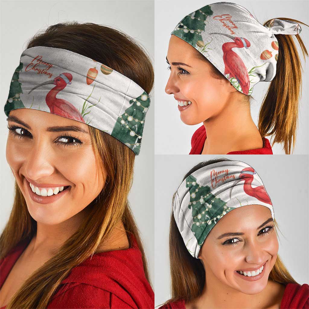 Trinidad And Tobago Christmas Neck Gaiter Scarlet Ibis Wild Poinsettia Watercolor - Wonder Print Shop