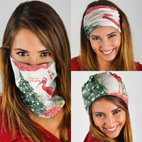 Trinidad And Tobago Christmas Neck Gaiter Scarlet Ibis Wild Poinsettia Watercolor - Wonder Print Shop