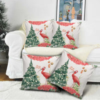 Trinidad And Tobago Christmas Pillow Cover Scarlet Ibis Wild Poinsettia Watercolor - Wonder Print Shop