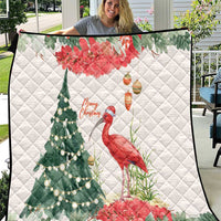 Trinidad And Tobago Christmas Quilt Scarlet Ibis Wild Poinsettia Watercolor - Wonder Print Shop