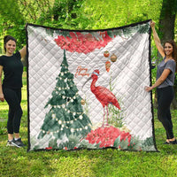 Trinidad And Tobago Christmas Quilt Scarlet Ibis Wild Poinsettia Watercolor - Wonder Print Shop