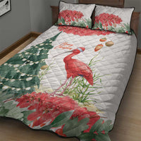 Trinidad And Tobago Christmas Quilt Bed Set Scarlet Ibis Wild Poinsettia Watercolor - Wonder Print Shop