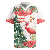 Personalized Trinidad And Tobago Christmas Rugby Jersey Scarlet Ibis Wild Poinsettia Watercolor - Wonder Print Shop