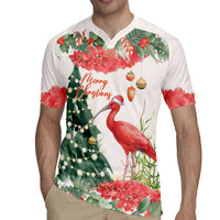 Personalized Trinidad And Tobago Christmas Rugby Jersey Scarlet Ibis Wild Poinsettia Watercolor - Wonder Print Shop