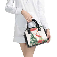 Trinidad And Tobago Christmas Shoulder Handbag Scarlet Ibis Wild Poinsettia Watercolor - Wonder Print Shop