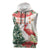 Personalized Trinidad And Tobago Christmas Sleeveless Hoodie Scarlet Ibis Wild Poinsettia Watercolor - Wonder Print Shop