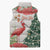 Personalized Trinidad And Tobago Christmas Sleeveless Puffer Jacket Scarlet Ibis Wild Poinsettia Watercolor - Wonder Print Shop