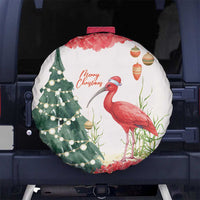 Trinidad And Tobago Christmas Spare Tire Cover Scarlet Ibis Wild Poinsettia Watercolor - Wonder Print Shop
