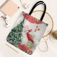 Trinidad And Tobago Christmas Tote Bag Scarlet Ibis Wild Poinsettia Watercolor - Wonder Print Shop