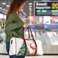 Trinidad And Tobago Christmas Travel Bag Scarlet Ibis Wild Poinsettia Watercolor - Wonder Print Shop