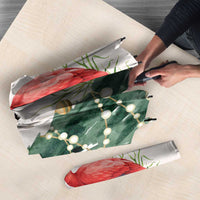 Trinidad And Tobago Christmas Umbrella Scarlet Ibis Wild Poinsettia Watercolor - Wonder Print Shop