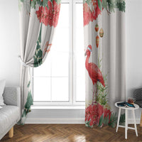 Trinidad And Tobago Christmas Window Curtain Scarlet Ibis Wild Poinsettia Watercolor - Wonder Print Shop