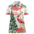 Personalized Trinidad And Tobago Christmas Women Polo Shirt Scarlet Ibis Wild Poinsettia Watercolor - Wonder Print Shop