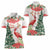 Personalized Trinidad And Tobago Christmas Women Polo Shirt Scarlet Ibis Wild Poinsettia Watercolor - Wonder Print Shop