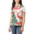 Personalized Trinidad And Tobago Christmas Women Polo Shirt Scarlet Ibis Wild Poinsettia Watercolor - Wonder Print Shop