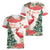 Personalized Trinidad And Tobago Christmas Women V-Neck T-Shirt Scarlet Ibis Wild Poinsettia Watercolor - Wonder Print Shop