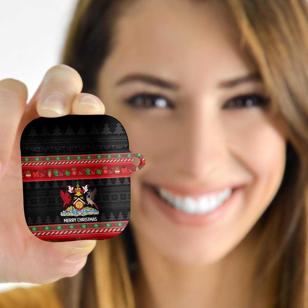Trinidad And Tobago Christmas AirPods Case Merry Xmas Coat Of Arms - Wonder Print Shop