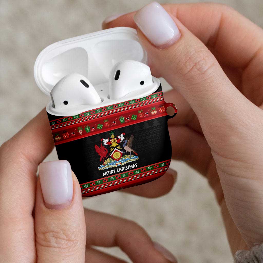 Trinidad And Tobago Christmas AirPods Case Merry Xmas Coat Of Arms - Wonder Print Shop