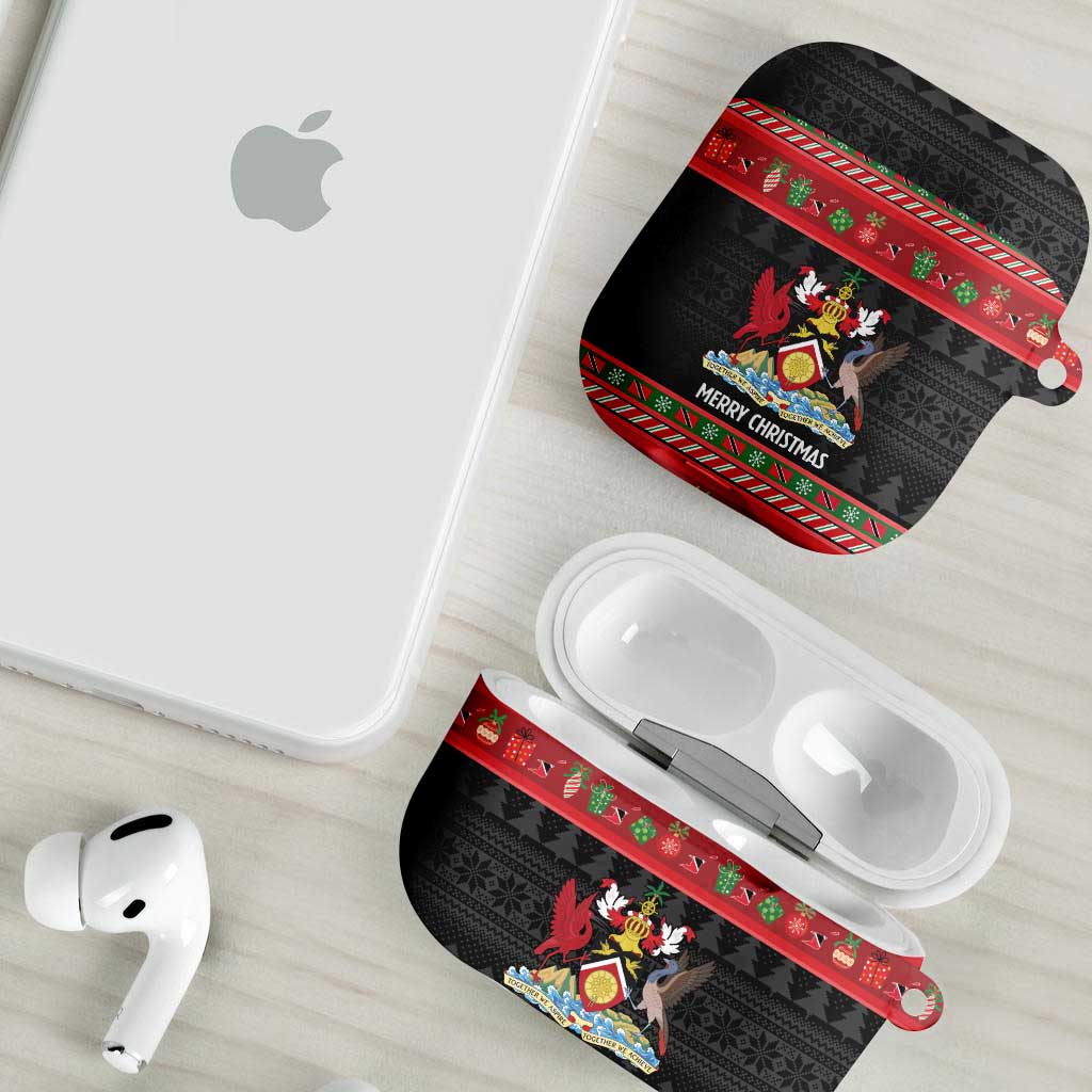 Trinidad And Tobago Christmas AirPods Case Merry Xmas Coat Of Arms - Wonder Print Shop