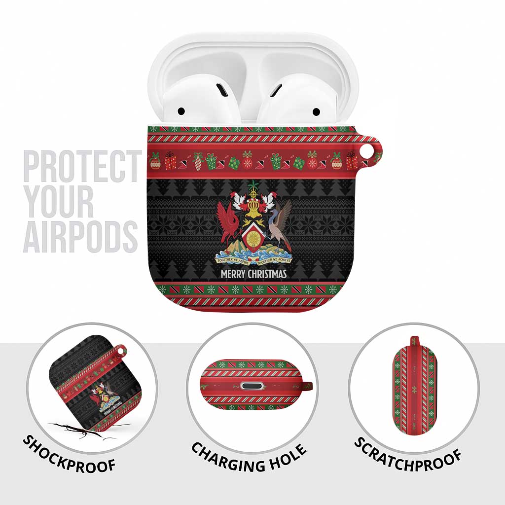 Trinidad And Tobago Christmas AirPods Case Merry Xmas Coat Of Arms - Wonder Print Shop