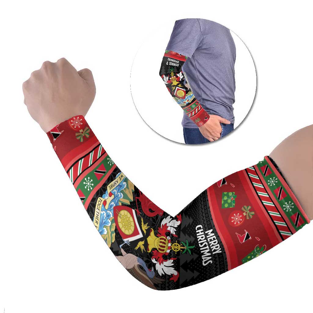 Trinidad And Tobago Christmas Arm Sleeves Merry Xmas Coat Of Arms - Wonder Print Shop