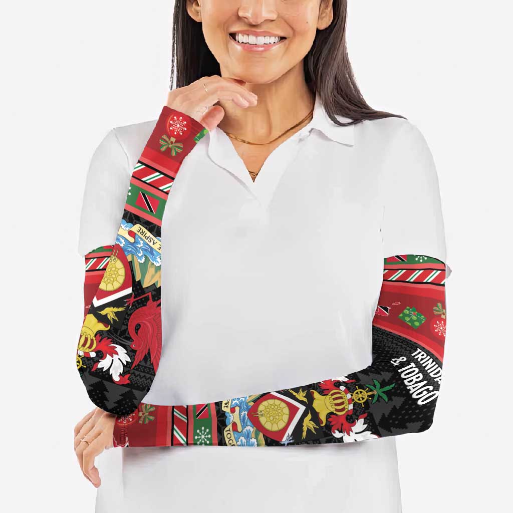 Trinidad And Tobago Christmas Arm Sleeves Merry Xmas Coat Of Arms - Wonder Print Shop