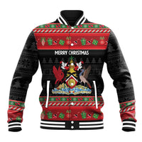 Trinidad And Tobago Christmas Baseball Jacket Merry Xmas Coat Of Arms - Wonder Print Shop