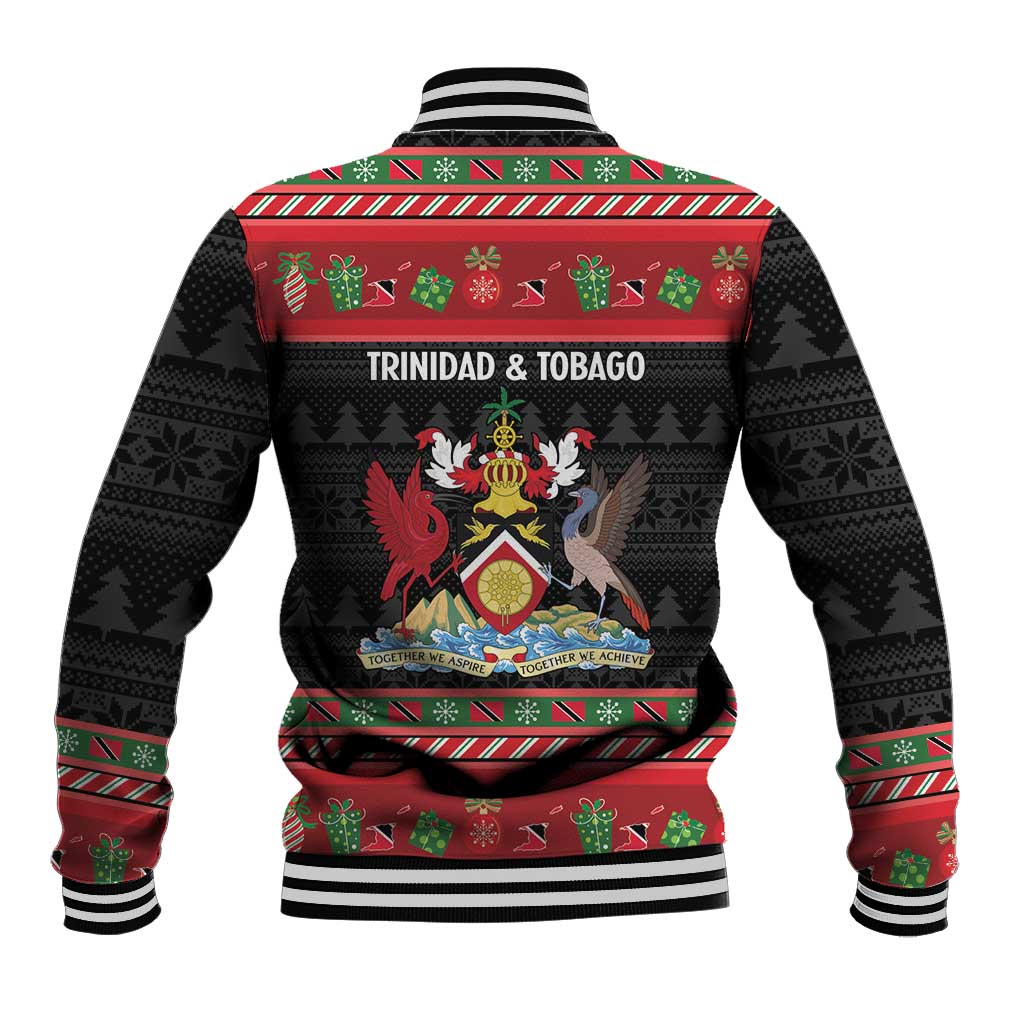Trinidad And Tobago Christmas Baseball Jacket Merry Xmas Coat Of Arms - Wonder Print Shop