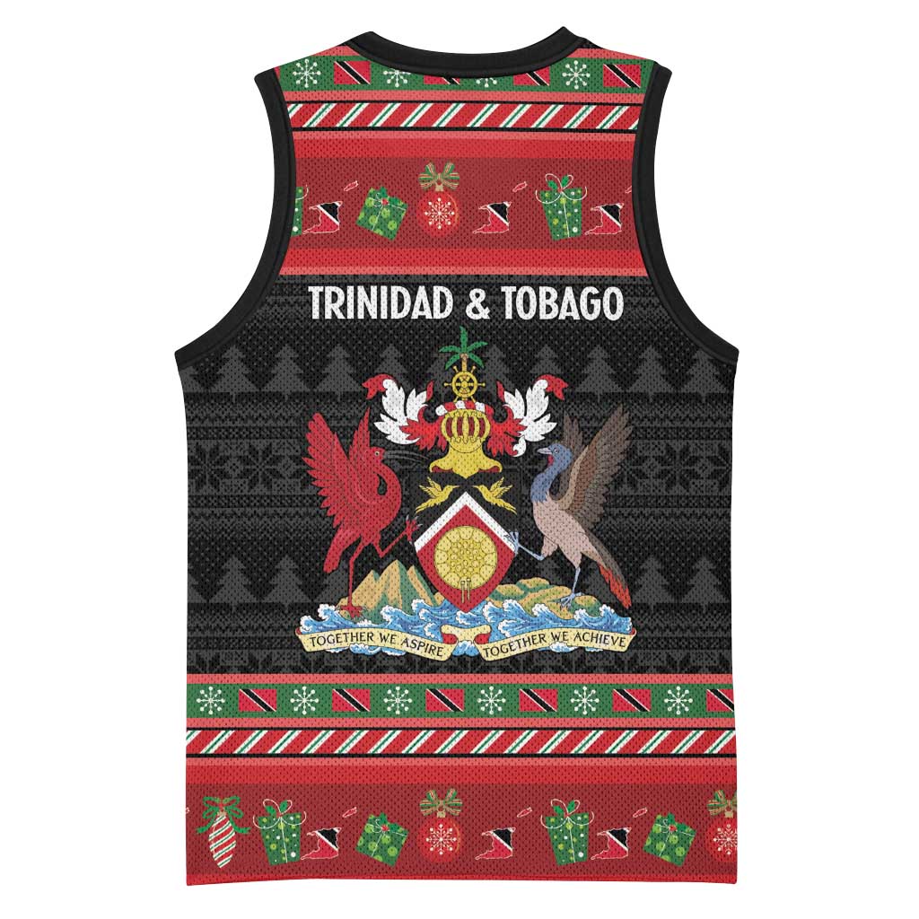 Trinidad And Tobago Christmas Basketball Jersey Merry Xmas Coat Of Arms - Wonder Print Shop