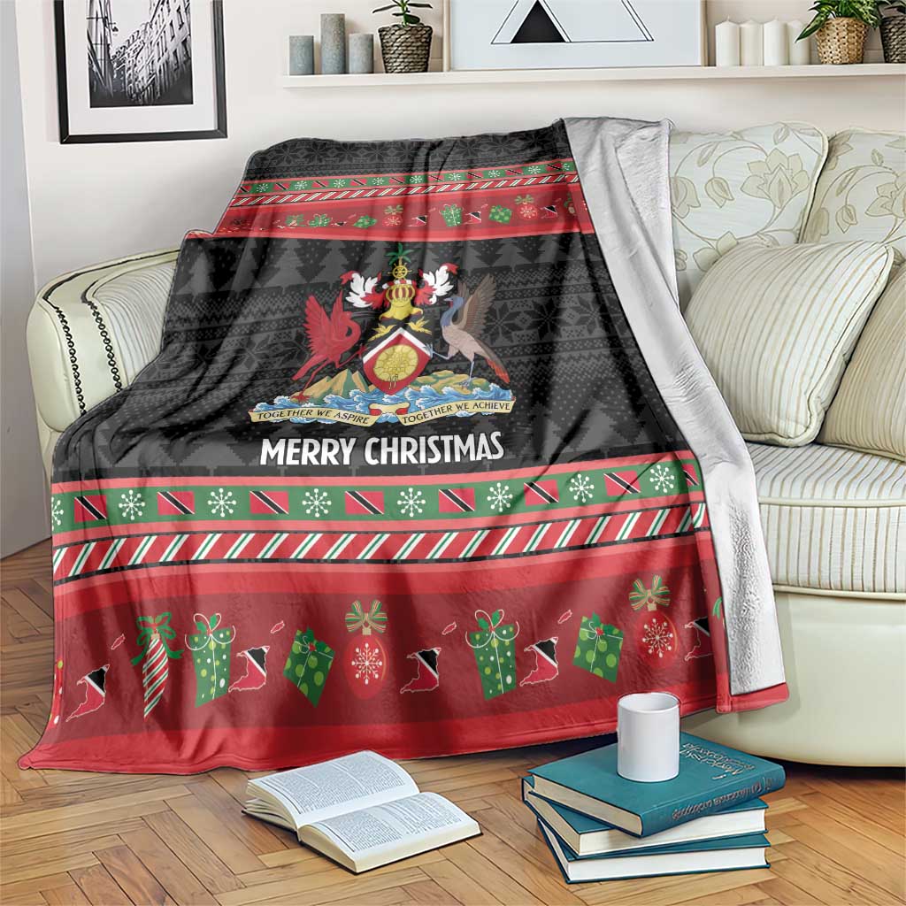 Trinidad And Tobago Christmas Blanket Merry Xmas Coat Of Arms - Wonder Print Shop