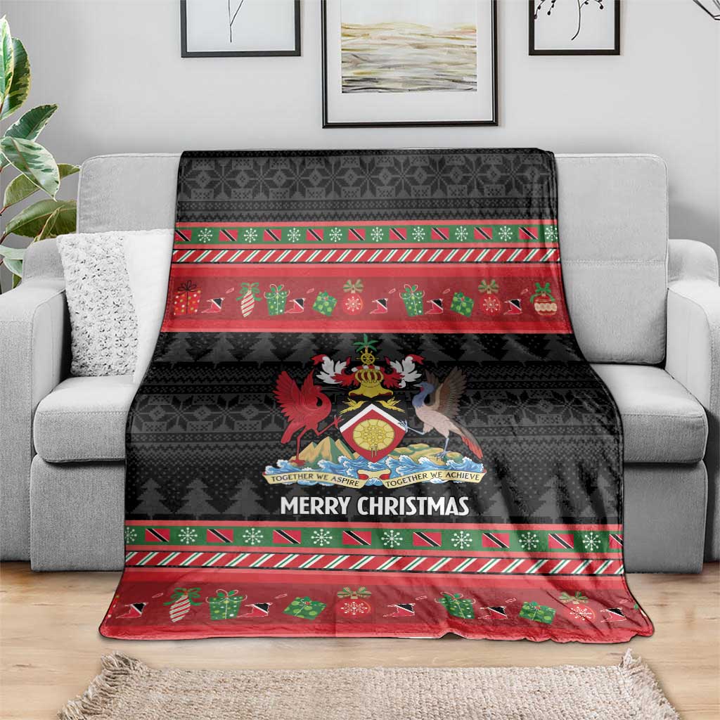 Trinidad And Tobago Christmas Blanket Merry Xmas Coat Of Arms - Wonder Print Shop