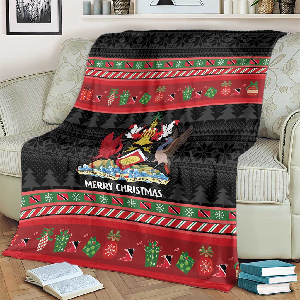 Trinidad And Tobago Christmas Blanket Merry Xmas Coat Of Arms - Wonder Print Shop